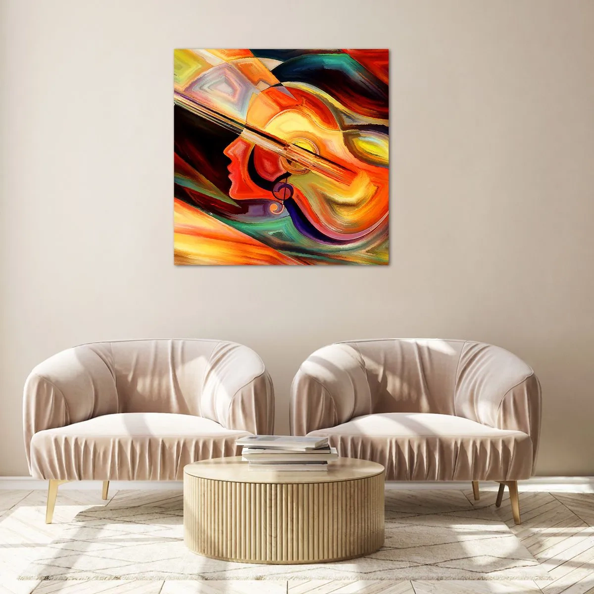 Cuadro sobre vidrio - Impresiones sobre Vidrio - Juego musical - 70x70 cm
