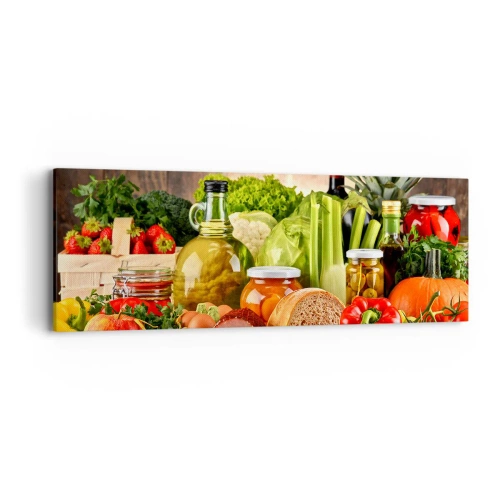 Cuadro sobre lienzo - Impresión de Imagen - La mesa está lista - 90x30 cm