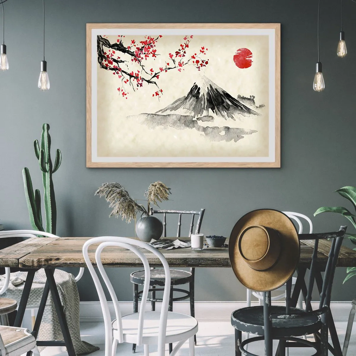Póster en marco roble claro - Enamórate de Japón - 91x61 cm