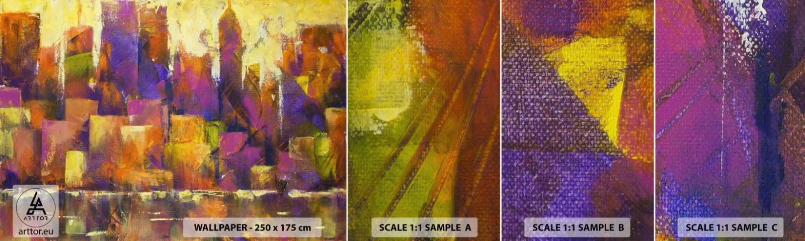 Muestra De Fotomural Standard Eco - Composición metropolitana - Abstracción, Pedazo, Arte Moderno - 100x30 cm