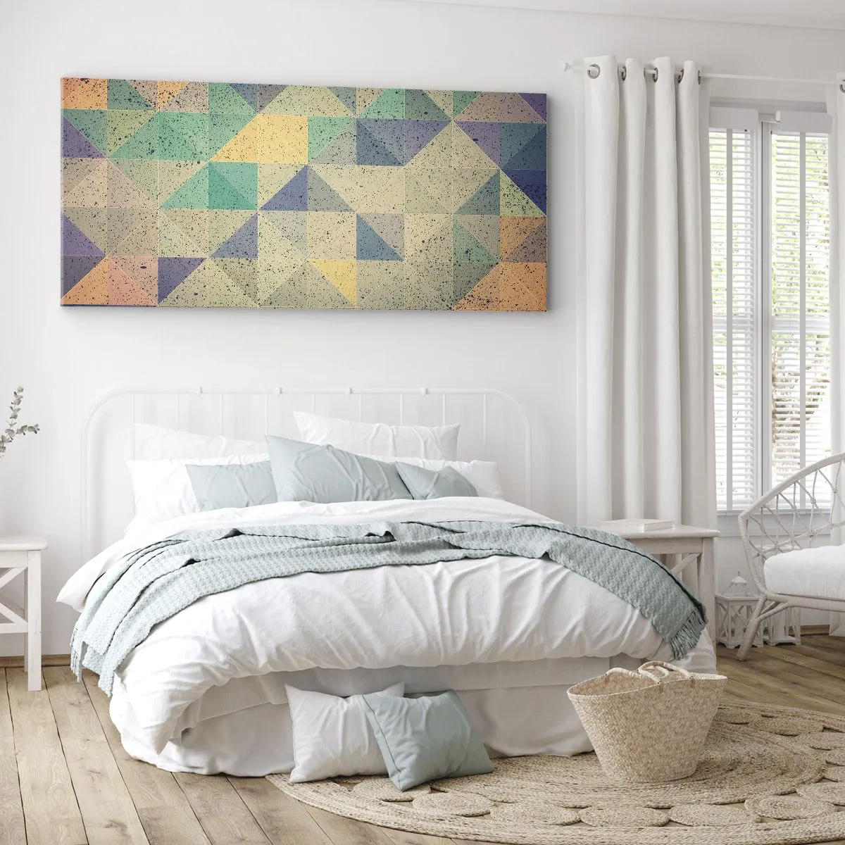 Cuadro sobre lienzo - Impresión de Imagen - República de los triángulos - 100x40 cm