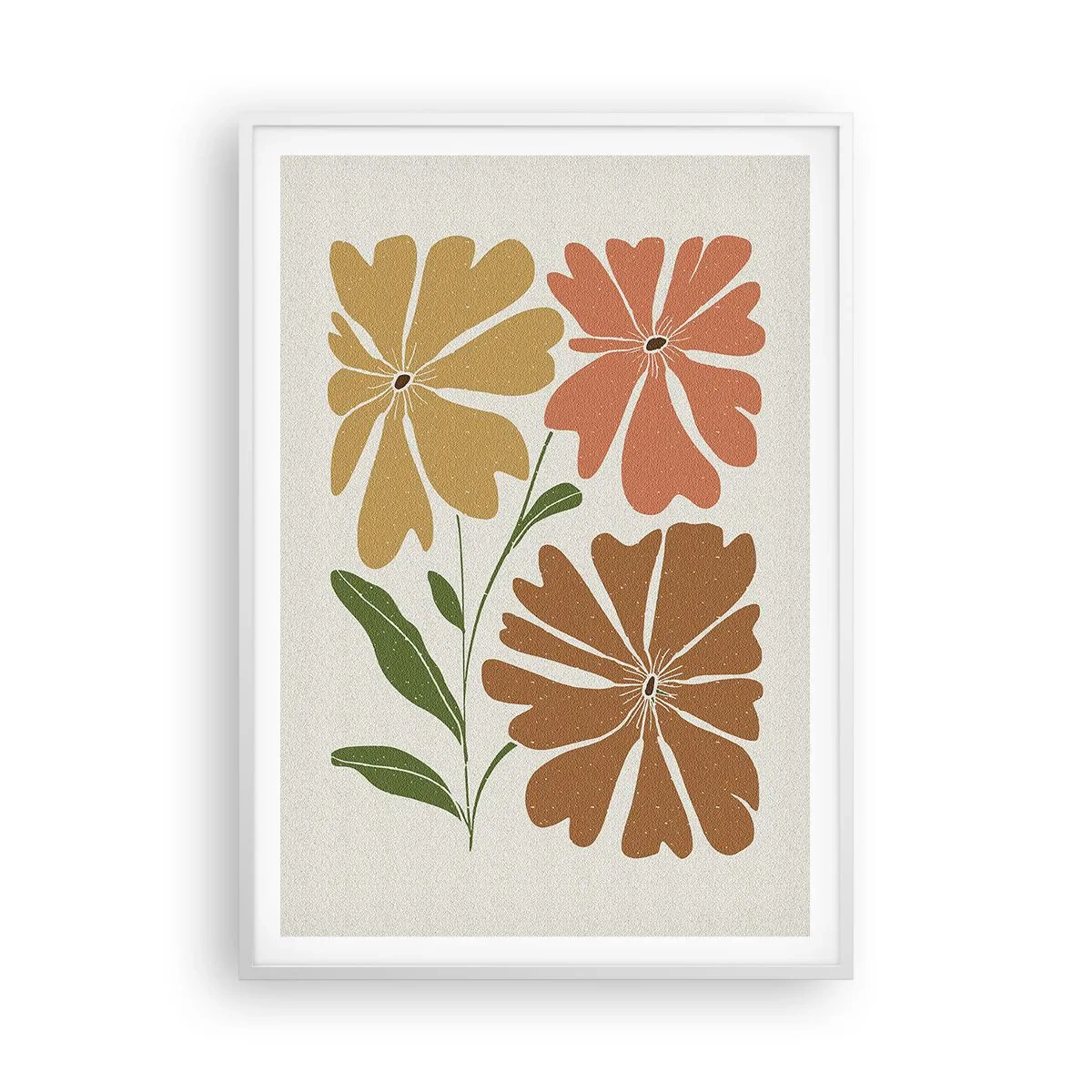 Póster en marco blanco - Naturaleza y geometría - 70x100 cm