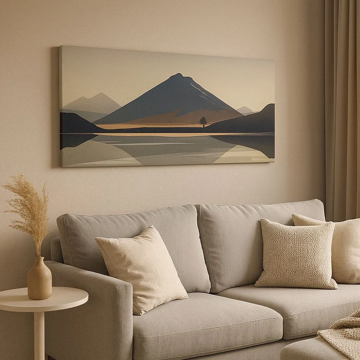 Cuadro sobre lienzo - Impresión de Imagen - Reflejo de espejo - 100x40 cm