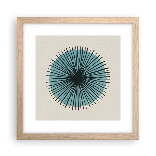 Póster en marco roble claro - Radiante en azul - 30x30 cm