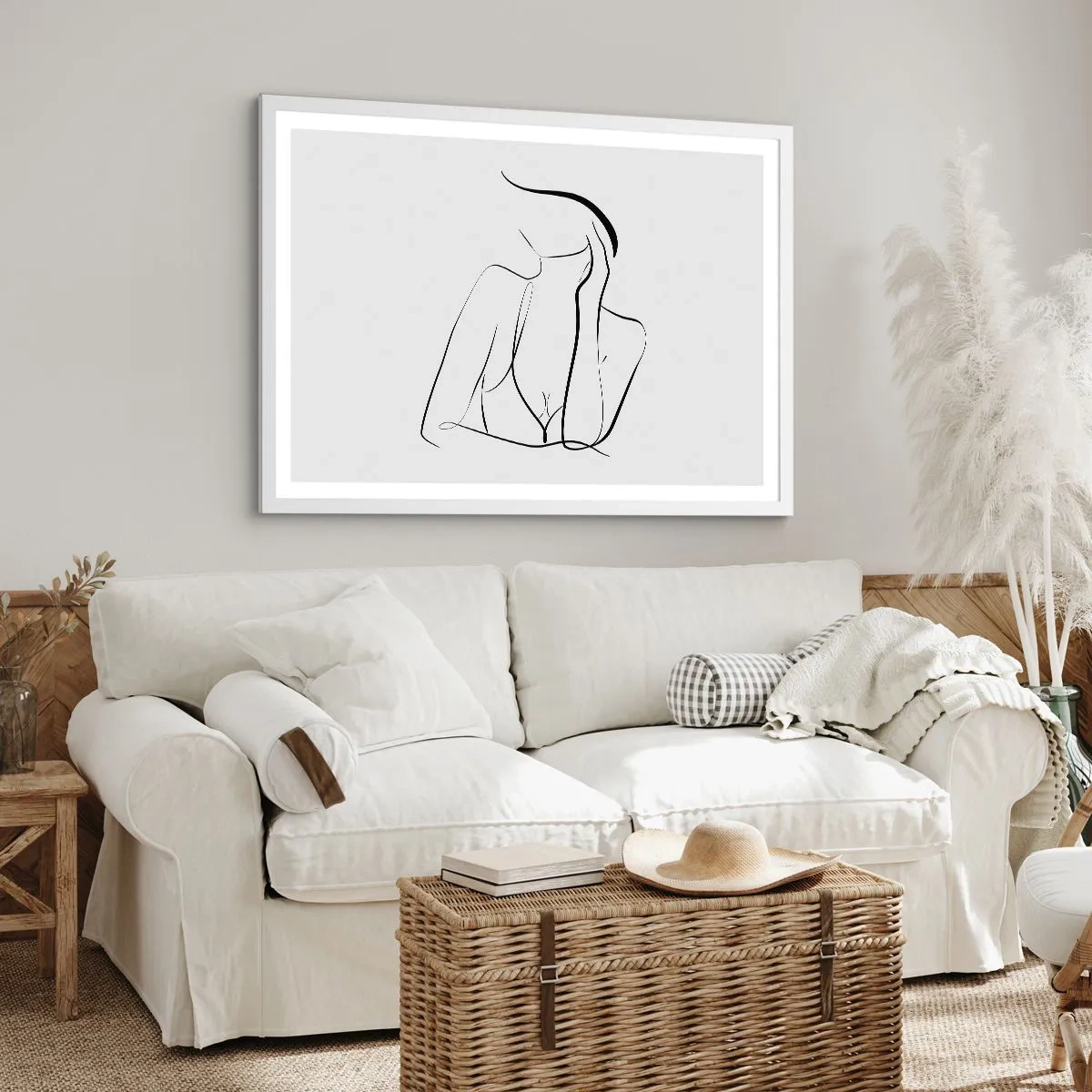 Póster en marco blanco - En la ola de sueños - 100x70 cm