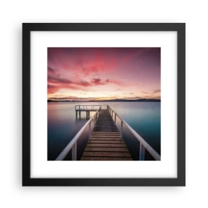 Póster en marco negro - La suave llama del atardecer - 30x30 cm