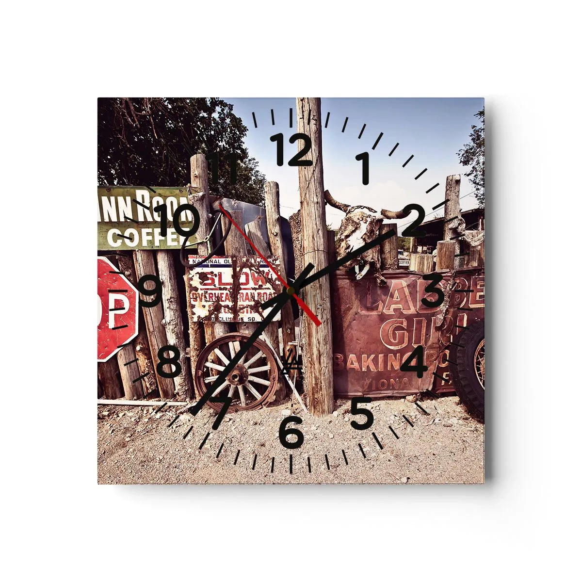 Reloj de pared - Reloj de vidrio - Y el tiempo se detuvo - 40x40 cm