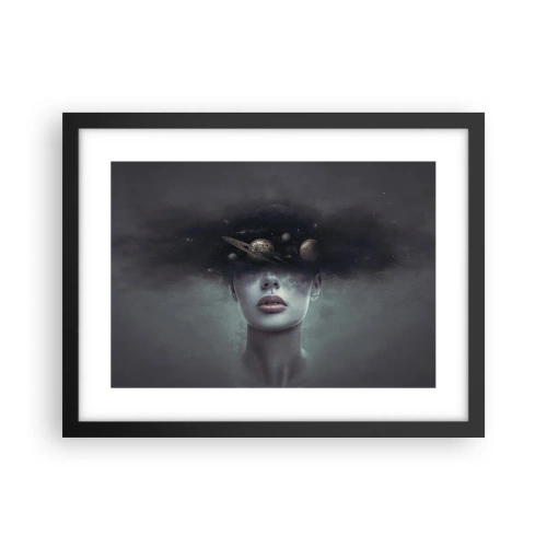 Póster en marco negro - Y los planetas sienten... - 40x30 cm