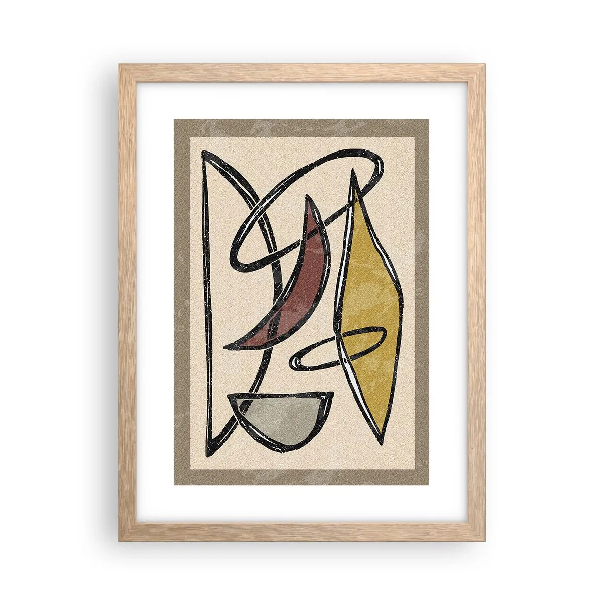 Póster en marco roble claro - Verticales y niveles - 30x40 cm