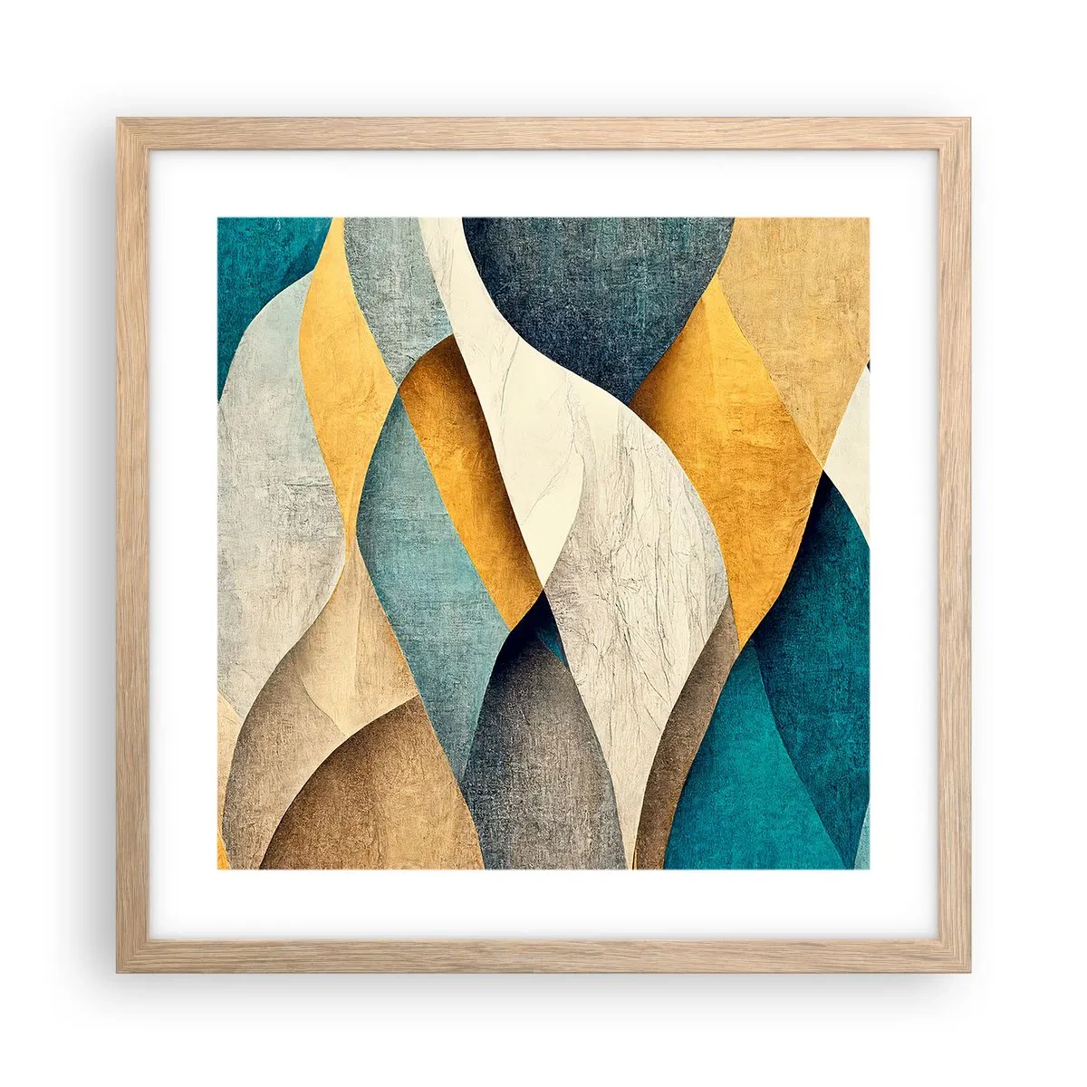 Póster en marco roble claro - Ritmo y ondulación - 40x40 cm