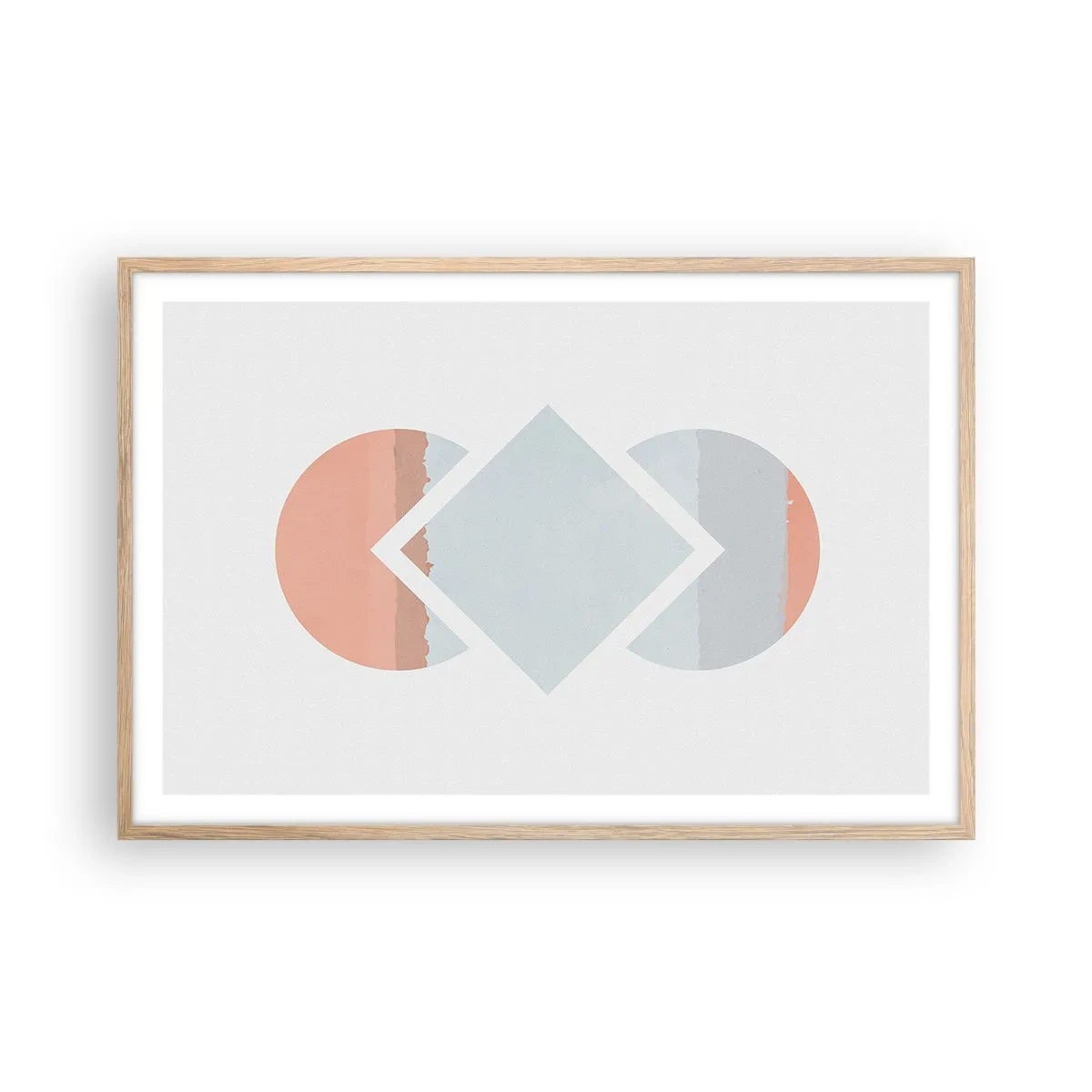 Póster en marco roble claro - Arte geométrico - 91x61 cm