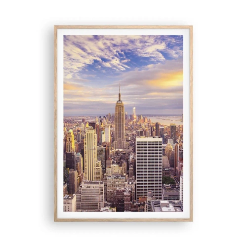 Póster en marco roble claro - Alcanzar las nubes - 70x100 cm