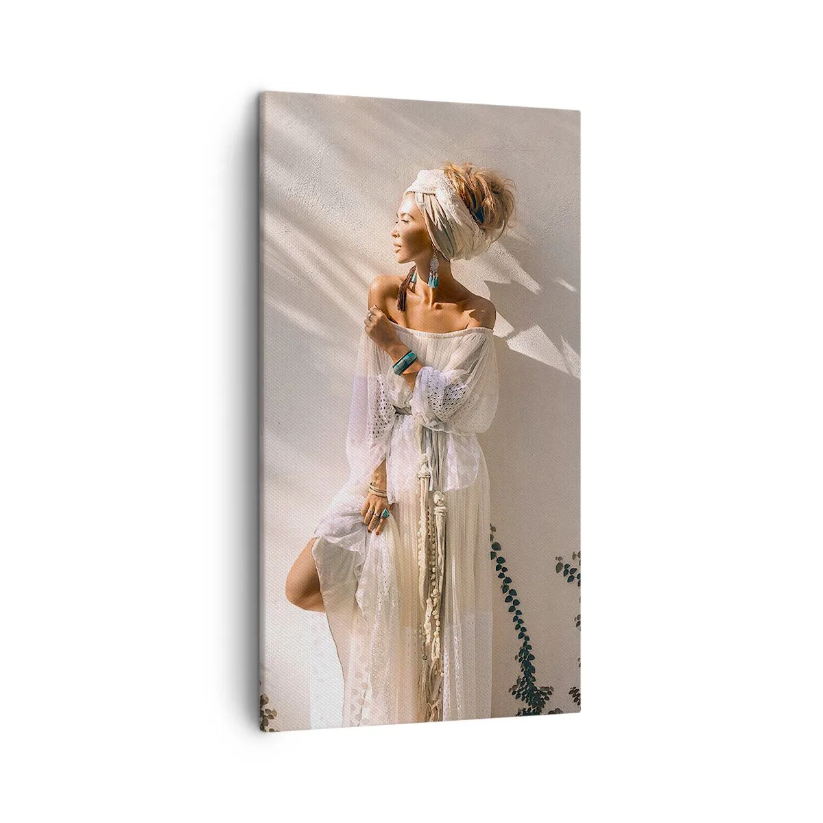 Cuadro sobre lienzo - Impresión de Imagen - El sol y la joven - 45x80 cm