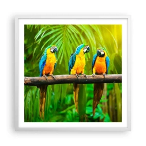 Póster en marco blanco - ¿Y has oído que ella...? - 60x60 cm