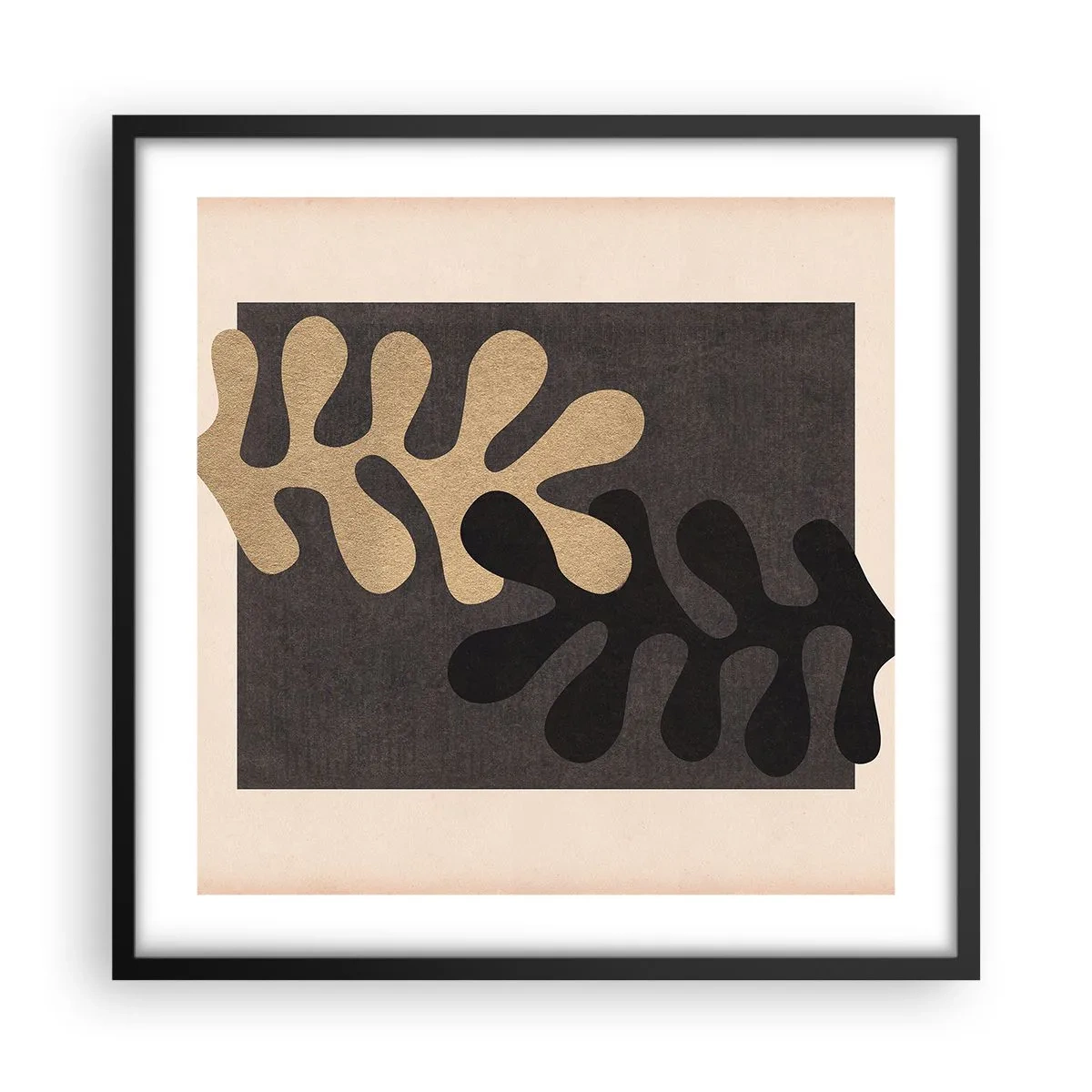 Póster en marco negro - Ausencia y complemento - 50x50 cm