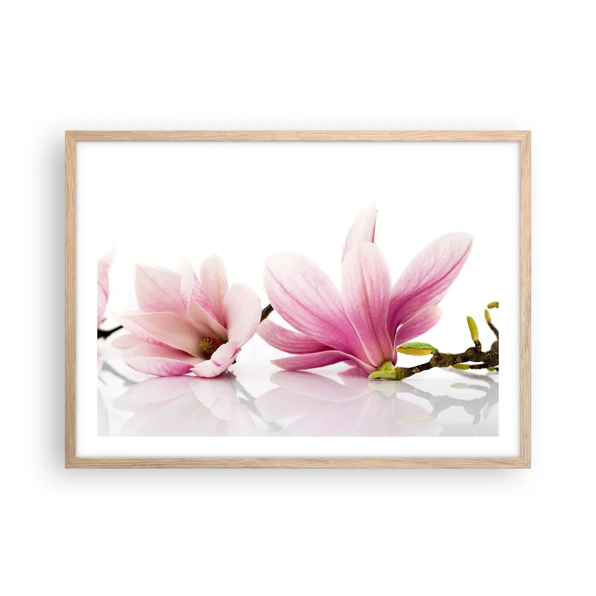 Póster en marco roble claro - Suave como un soplo de primavera - 70x50 cm