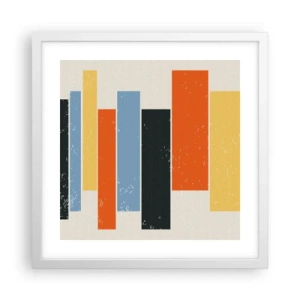 Póster en marco blanco - Barras multicolor - 40x40 cm
