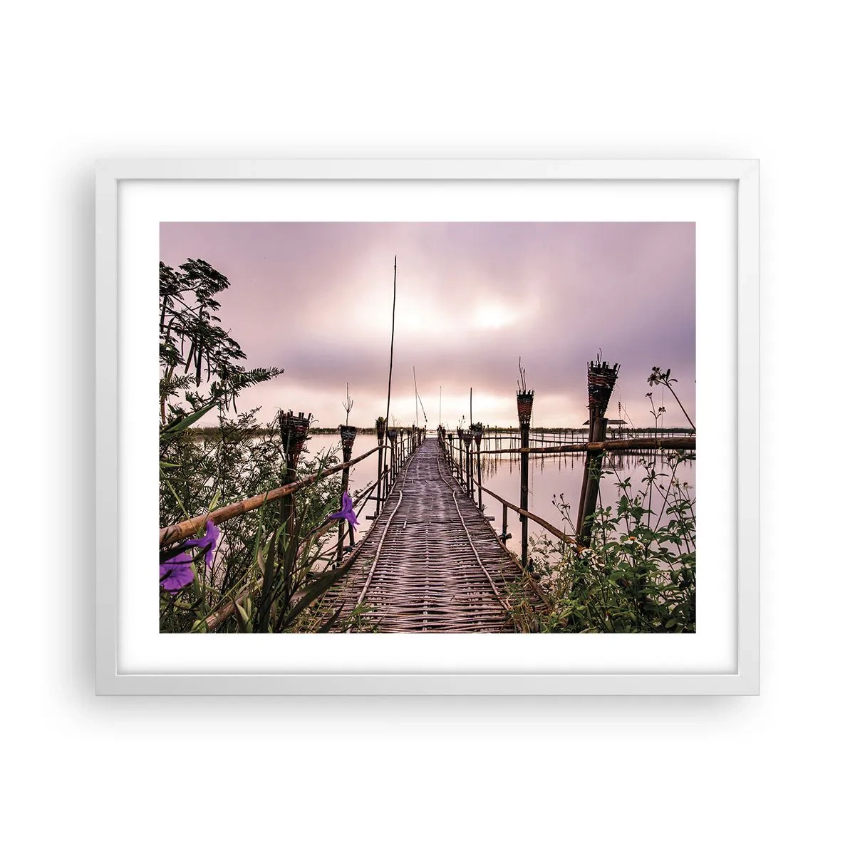 Póster en marco blanco - La tranquilidad de Asia - 50x40 cm