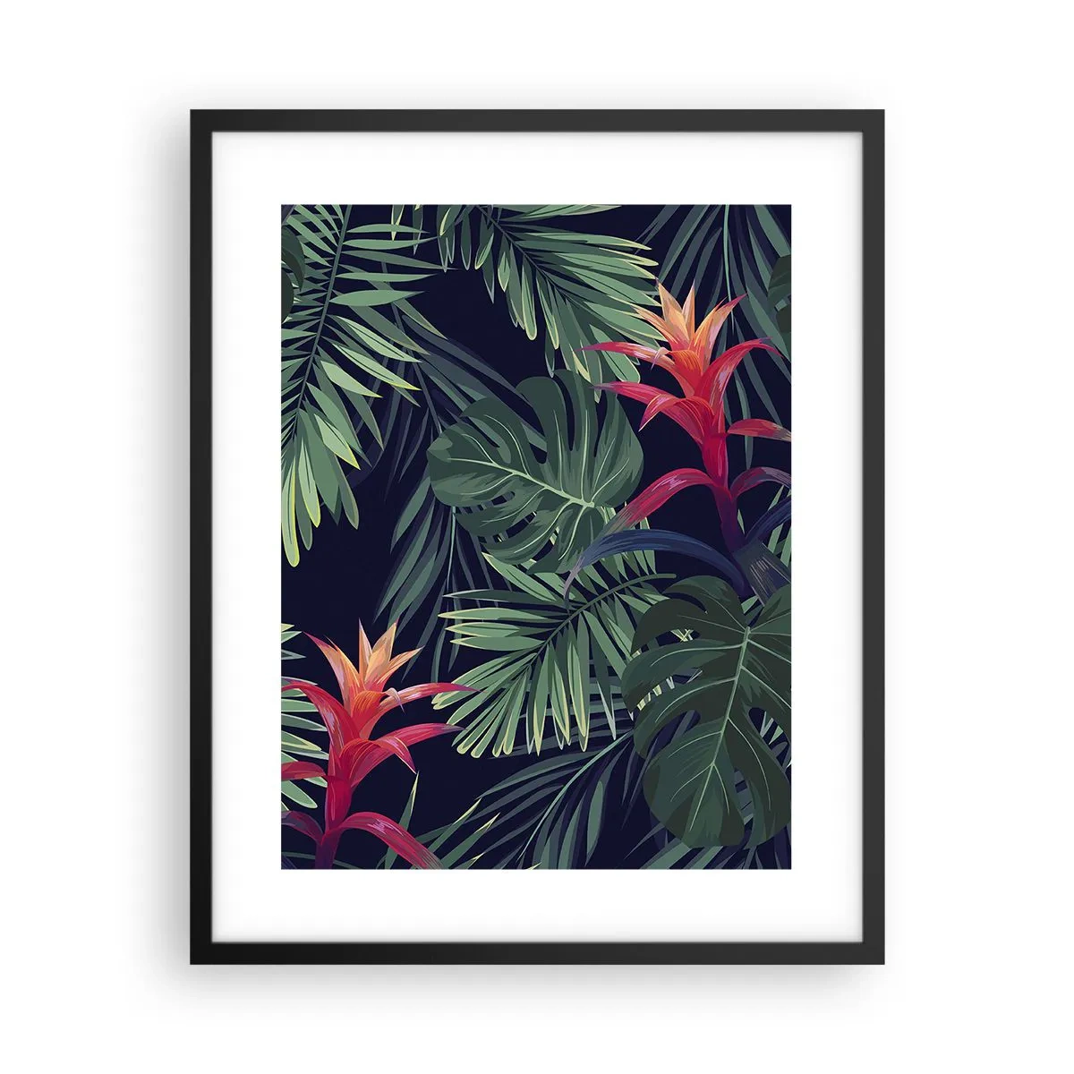 Póster en marco negro - Encender el color verde - 40x50 cm