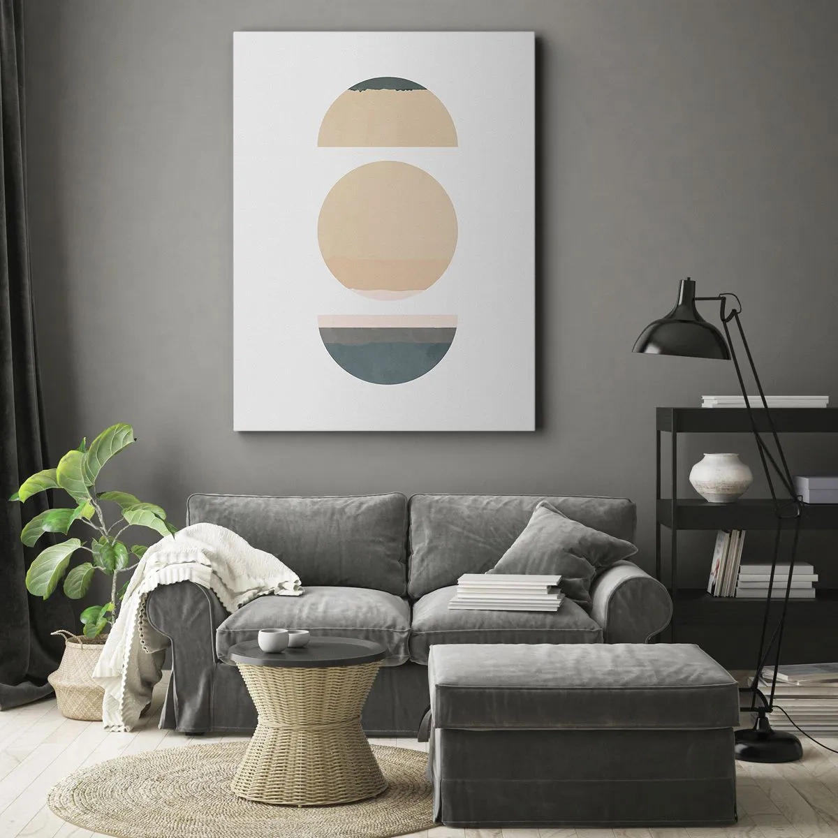 Cuadro sobre lienzo - Impresión de Imagen - Círculo tras círculo - 45x80 cm