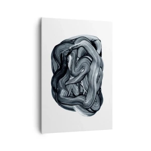 Cuadro sobre lienzo - Impresión de Imagen - Composición abstracta en tonos de gris - 70x100cm - No es tan sencillo - Decoración de pared moderna para salón y dormitorio ARTTOR