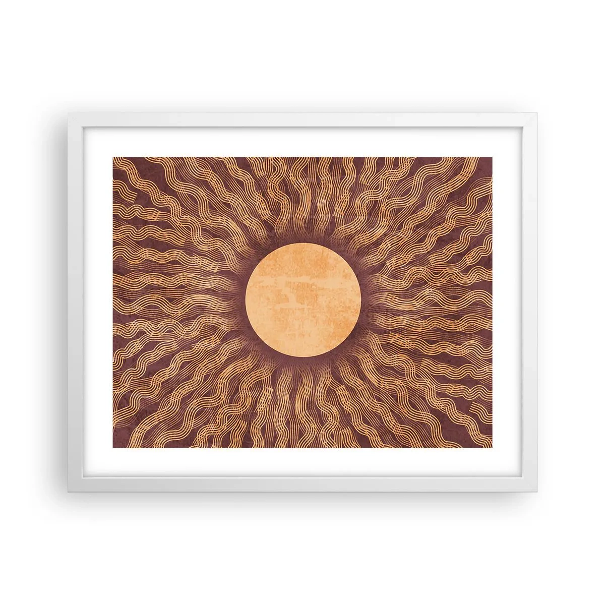 Póster en marco blanco - Icono del sol - 50x40 cm
