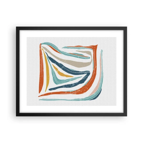 Póster en marco negro - Abstracción sonriente y amistosa - 50x40 cm