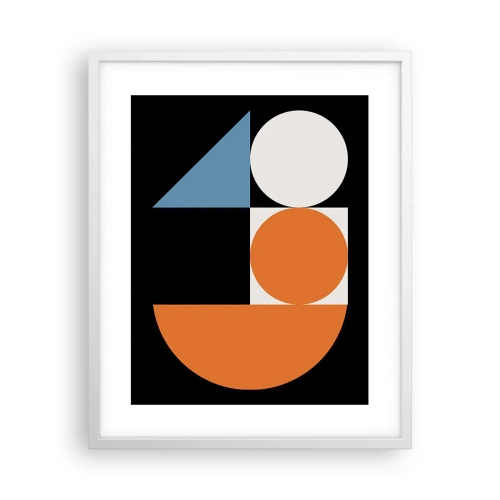 Póster en marco blanco - Diseño con figuras - 40x50 cm