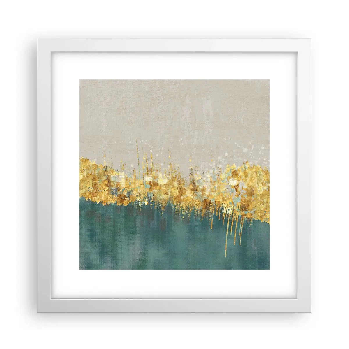 Póster en marco blanco - La frontera dorada - 30x30 cm