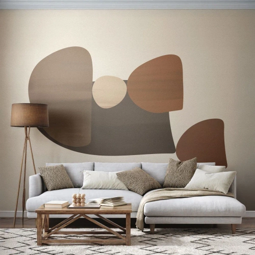 Fotomural Premium Canvas - Composición en bronce - Abstracción, Pedazo, Arte Moderno - 400x280 cm