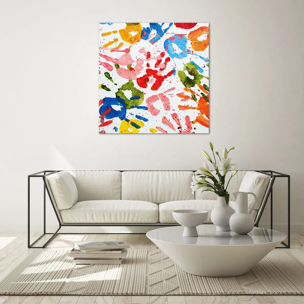 Cuadro sobre vidrio - Impresiones sobre Vidrio - Juego de manos - 30x30 cm