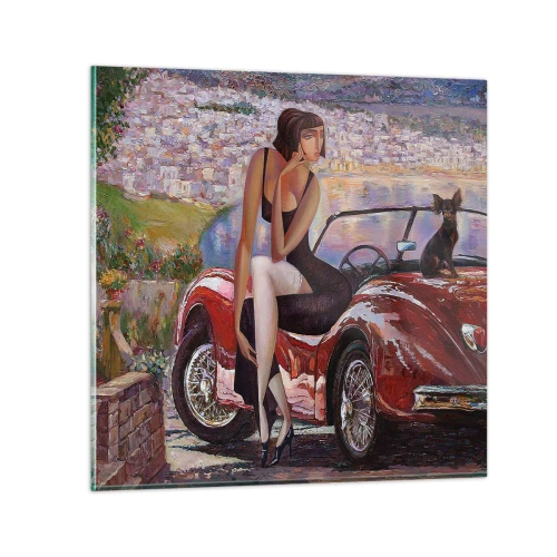Cuadro sobre vidrio - Impresiones sobre Vidrio - Paseo veraniego - 30x30 cm