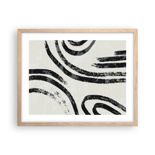 Póster en marco roble claro - A medias - 50x40 cm