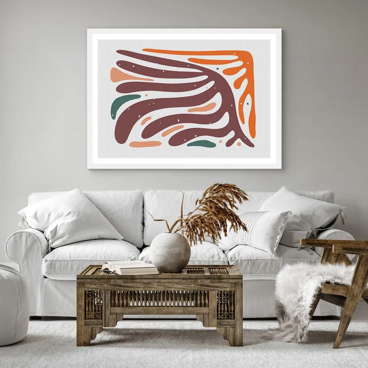 Póster en marco blanco - Composición orgánica - 70x50 cm