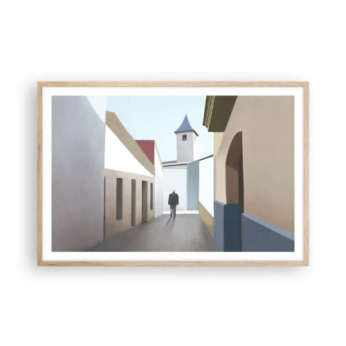 Póster en marco roble claro - Paseo soleado - 91x61 cm