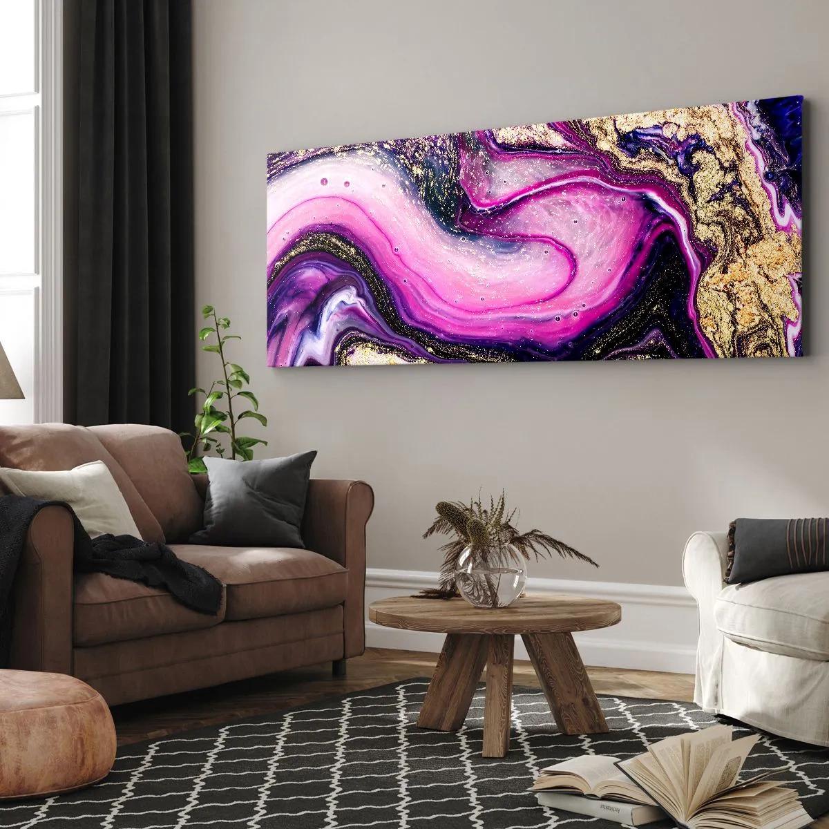 Cuadro sobre lienzo - Impresión de Imagen - Un momento abstracto - 100x40 cm