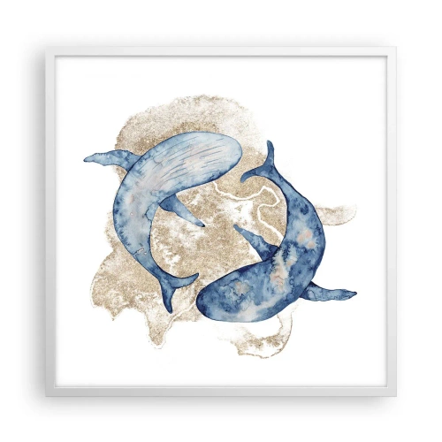 Póster en marco blanco - ¿Amistad o amor? - 60x60 cm