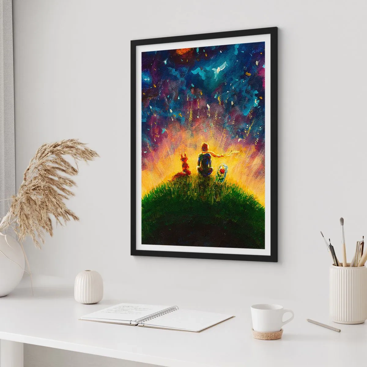 Póster en marco negro - Amor y amistad - lo único entero - 30x40 cm