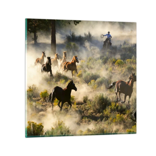 Cuadro sobre vidrio - Impresiones sobre Vidrio - Rivalidad: ¿libertad o fuerza? - 40x40 cm