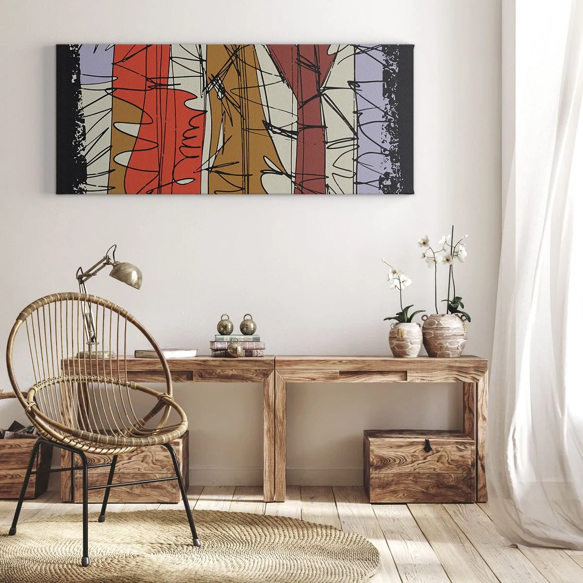 Cuadro sobre lienzo - Impresión de Imagen - Composición espontánea - 100x40 cm