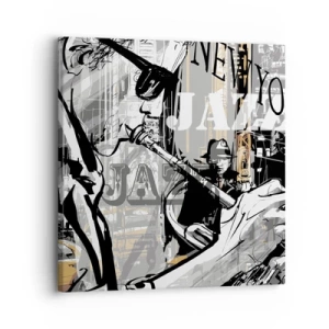 Cuadro sobre lienzo - Impresión de Imagen - Al ritmo de Nueva York - 30x30 cm