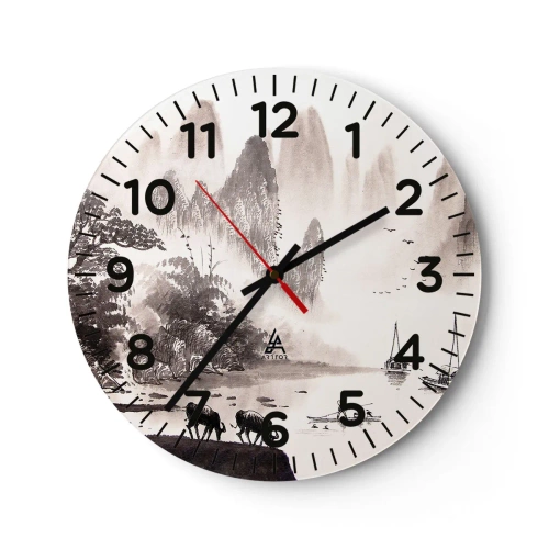 Reloj de pared - Reloj de vidrio - La exótica vida cotidiana de Oriente - 40x40 cm
