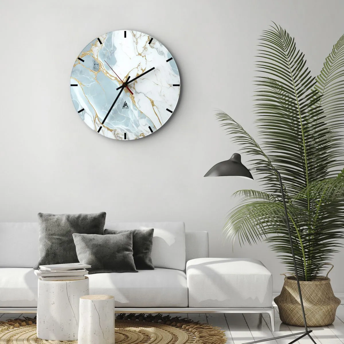 Reloj de pared - Reloj de vidrio - Riqueza en la piedra - 30x30 cm
