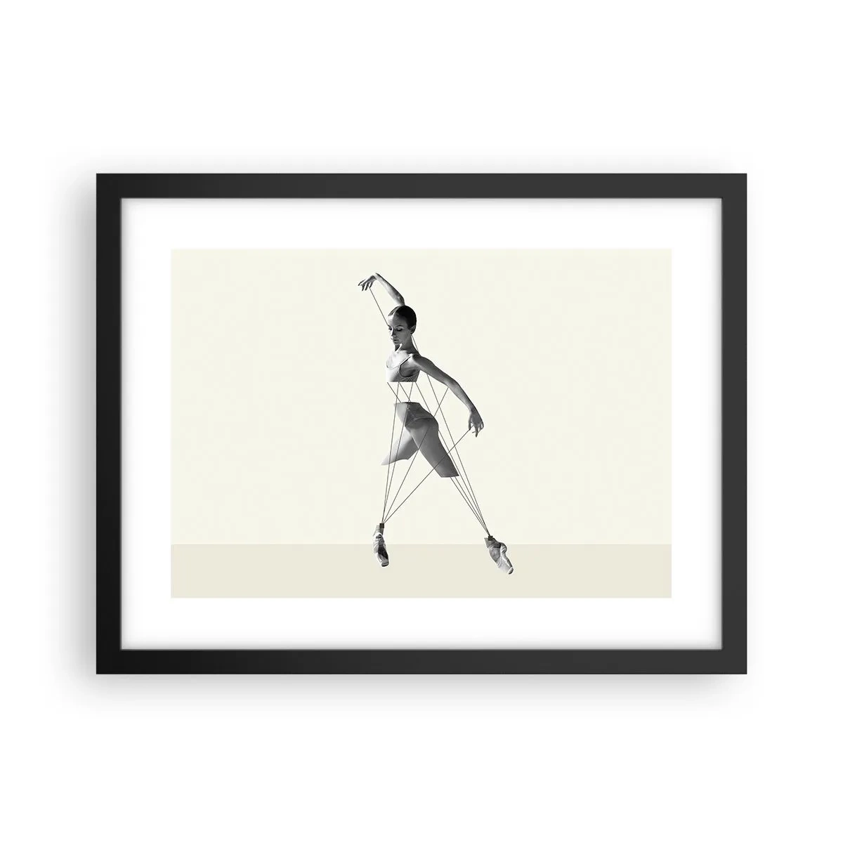 Póster en marco negro - Títere de sí misma - 40x30 cm