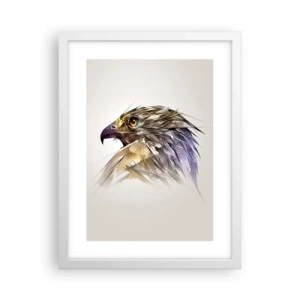 Póster en marco blanco - Retrato de un guerrero - 30x40 cm