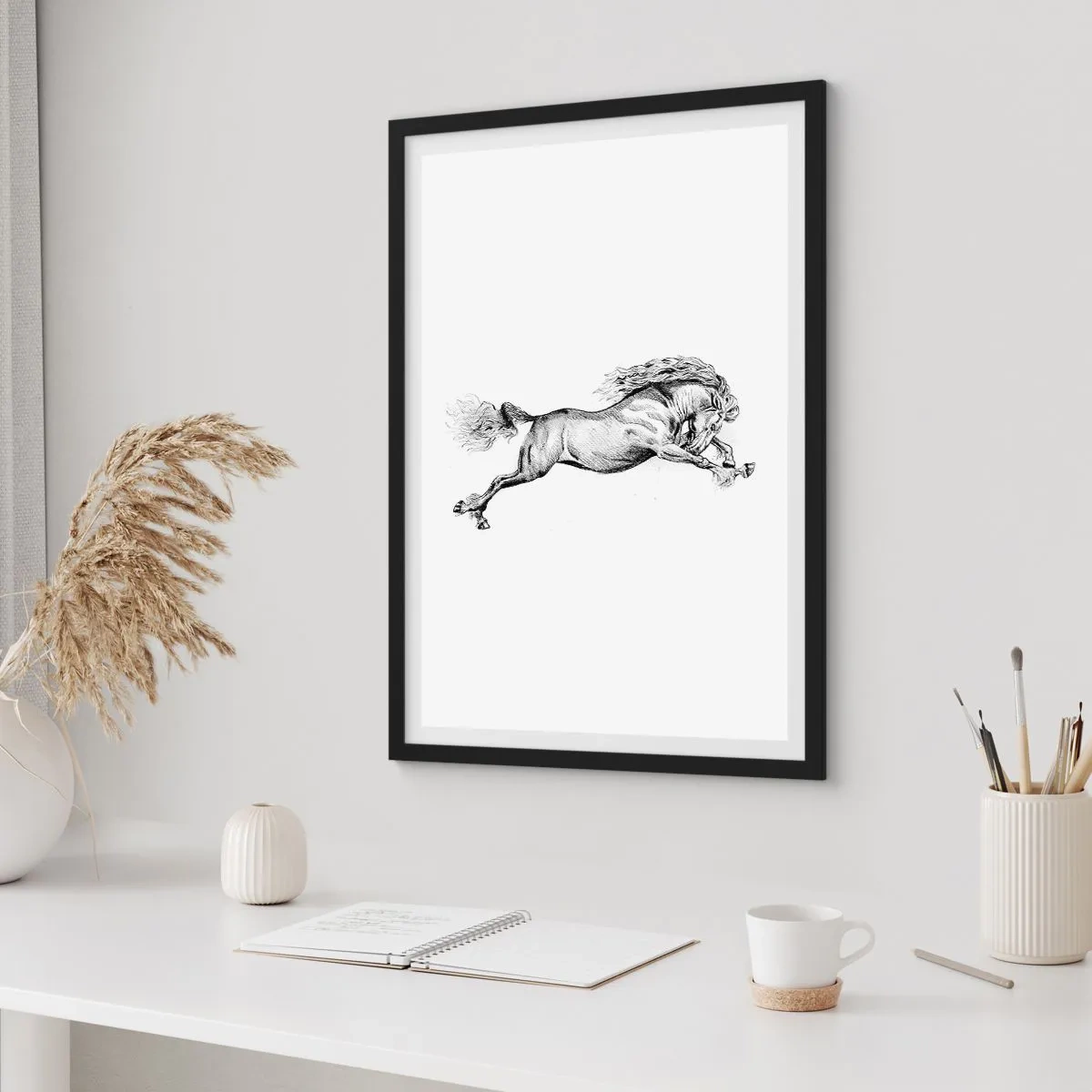 Póster en marco negro - Captura al galope - 61x91 cm