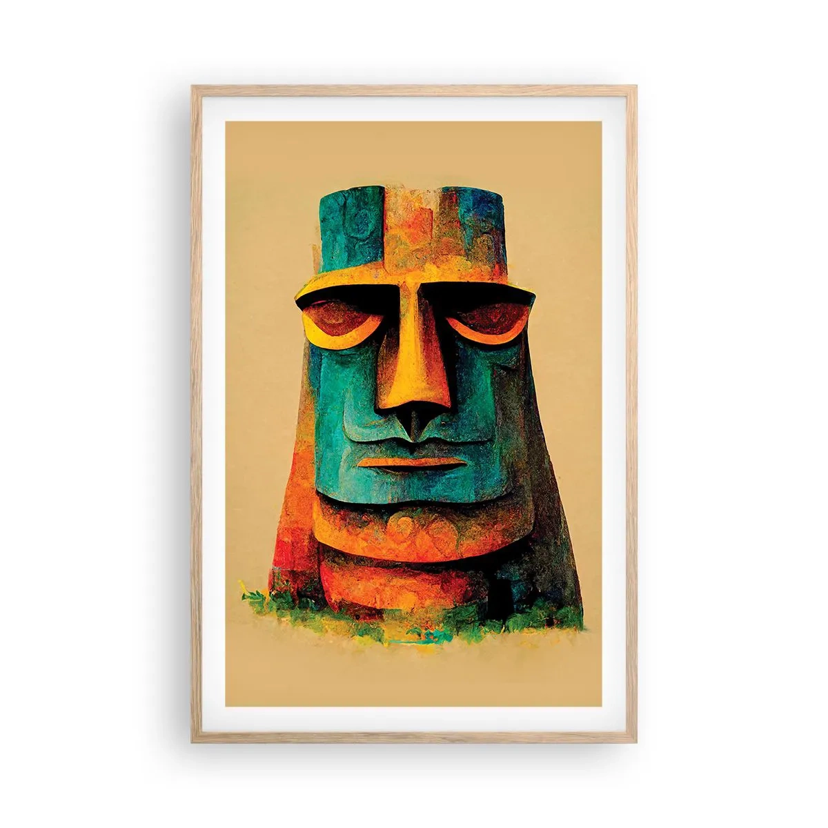 Póster en marco roble claro - Escultural, pero simpática - 61x91 cm