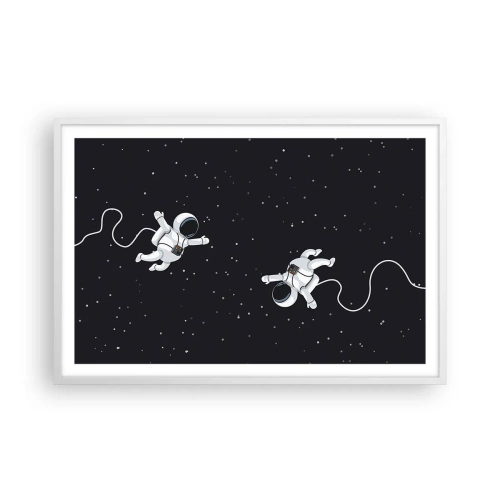 Póster en marco blanco - Danza cósmica - 91x61 cm
