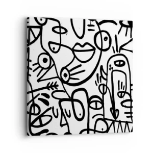 Cuadro sobre lienzo - Impresión de Imagen - Rostros y espejismos - 30x30 cm