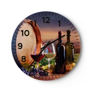 Reloj de pared - Reloj de vidrio - Aquí la vida tiene un sabor - 30x30 cm